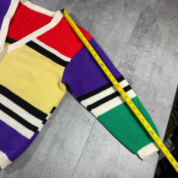 90s Multicolored Knit Cardigan Sweater - Picture 6 of 6